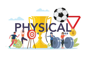 Physical education class with physical elements