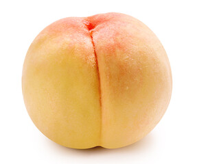 Golden Japanese peach premium fruit isolated on white background with clipping path.
