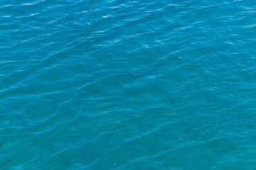 Blue turquoise sea water background. Aerial view