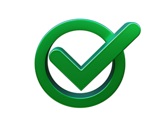 Green Check Mark Symbol Isolated on Black Background Representing Validation Approval and Successful Completion with 3D Rendering and Modern Design Aesthetics