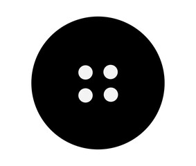 Black sewing buttons isolated round fashion objects illustration