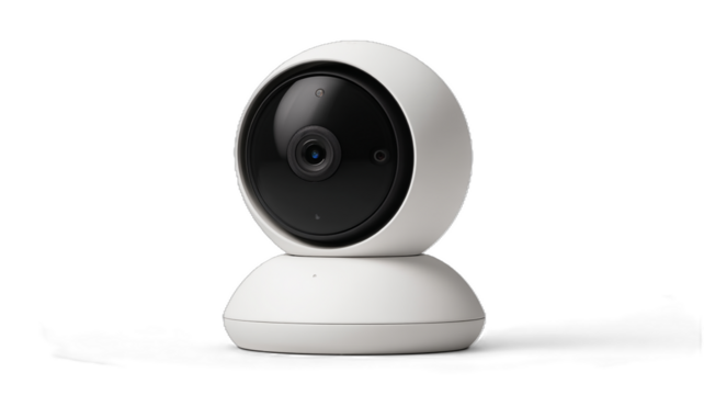 Camera lens icon with transparent tech background