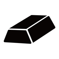 Black and white silhouette vector of gold bullion on white background