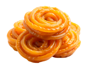  jalebi isolated on  white background ,PNG.AI Generated.