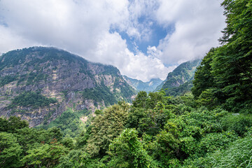 フォッサマグナによって海底から屹立した海谷渓谷