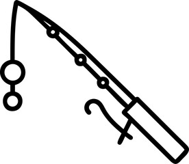 Classic fishing rod design with reel and handle for outdoor recreation and angling enthusiasts