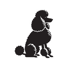 Elegant Poodle Dog Vector Silhouette Art, Stylish Pet Outline Design, Groomed Canine Shape, Decorative Graphic for Logo, Sticker, Print, Clipart, and Creative Digital Projects.
