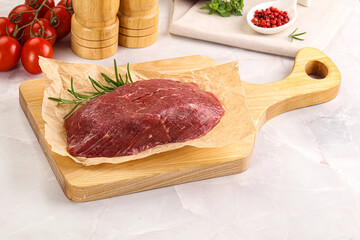 Raw beef meat uncocked steak