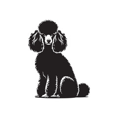Elegant Poodle Dog Vector Silhouette Art, Stylish Pet Outline Design, Groomed Canine Shape, Decorative Graphic for Logo, Sticker, Print, Clipart, and Creative Digital Projects.

