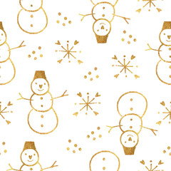 Christmas seamless pattern with snowman