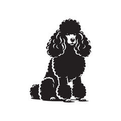Elegant Poodle Dog Vector Silhouette Art, Stylish Pet Outline Design, Groomed Canine Shape, Decorative Graphic for Logo, Sticker, Print, Clipart, and Creative Digital Projects.

