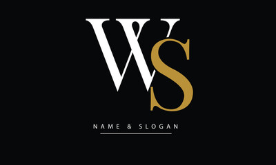 Fototapeta premium WS, SW, W, S Abstract Letters Logo Monogram