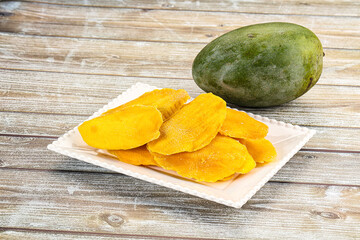 Dry sweet yellow mango snack