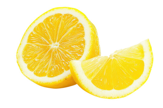 Fresh yellow lemon slices, citrus fruit for healthy eating concept