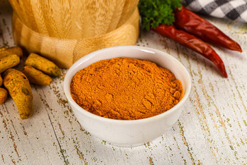 Tumeric curcuma powder for culinary