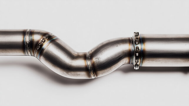 Stainless steel exhaust pipe with welded joints