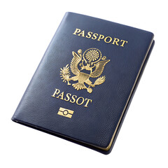 Travelers Passport Book on White Background