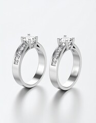 high quality picture of couple rings on a white isolated background 
