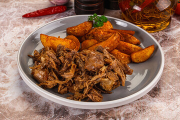 Baked shredded pork with potato