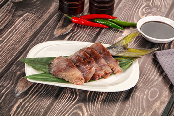 Raw yellowtail fresh fish sashimi