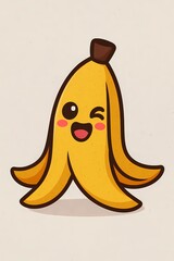 cute, blinking banana peel