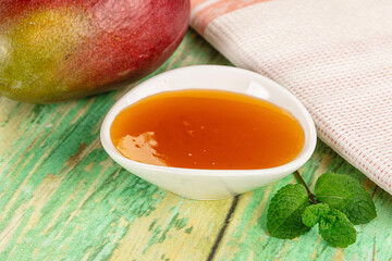 Sweet dessert orange mango puree