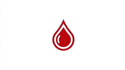 Blood Drop Icon: A minimalist, elegant graphic showcasing a single blood drop, symbolizing life, health, and vitality, rendered in a clean, medical-inspired design.