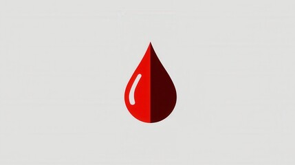 Fototapeta premium Drop of Blood: A striking illustration of a single droplet of red blood, symbolizing life, vitality, and the complexities of human existence.