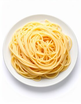 high quality picture of spaghetty on white isolated background 