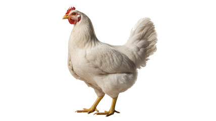Fototapeta premium Isolated white hen image for agriculture or farm projects