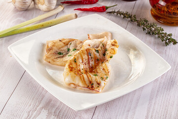 Fresh grilled calamari with herbs