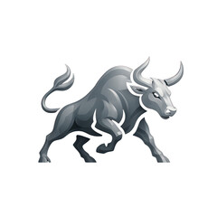 Golden Horn Bull – Powerful Financial Symbol Illustration