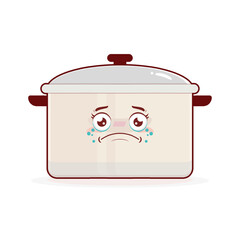 pot kitchen crying face cartoon cute