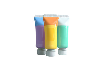 Pastel-Colored Tubes of Paint for Artistic Expression Isolated on transparent background, cutout	