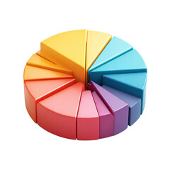 Obraz premium Colorful pie chart view on transparent background