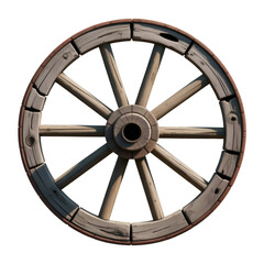 Obraz premium old wooden wheel isolated