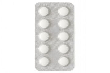 Blister Pack of White Tablets without Background