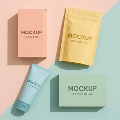 Book Mockups with Pastel Covers on Desk