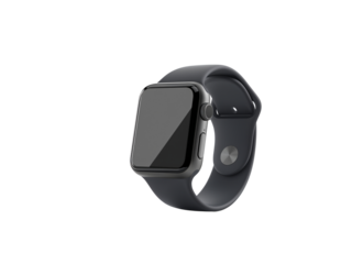 Modern smartwatch with sleek design presented on a minimalist transparent backdrop