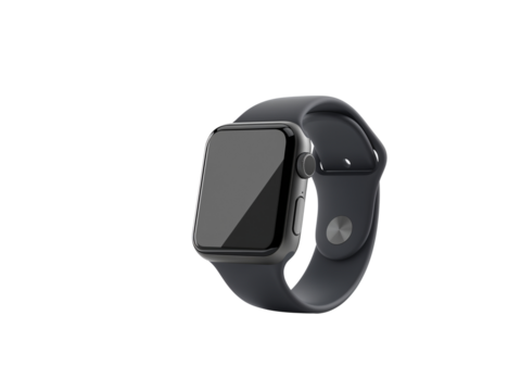 Modern smartwatch with sleek design presented on a minimalist transparent backdrop
