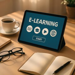 E-Learning Interface with Digital Icons