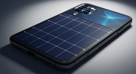 smart phone with solar panel on backside