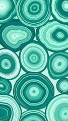 Abstract pattern of concentric circles in teal