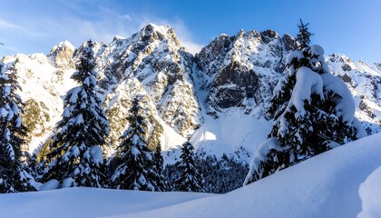 Fototapeta premium Snowy mountain peaks (3)