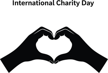 International charity day with hands forming a heart shape