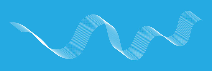 Curved wave lines pattern on white background. Wave striped lines pattern for backdrop, wallpaper template. Simple curved lines with stripes texture. Striped background. vector.