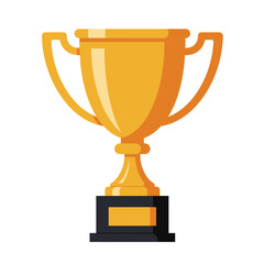 Illustration of a Golden Trophy Cup with Handles on a Black Base Representing Achievement and Victory in Competitions and Championships