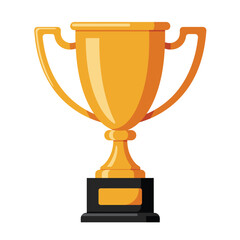 Golden Trophy Illustration Symbolizing Victory and Achievement Perfect for Awards Competitions and Recognition in Sports or Business on a White Background