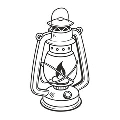 vector illustration of an old fashioned lamp