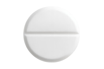 White round tablet isolated on white background, without background 